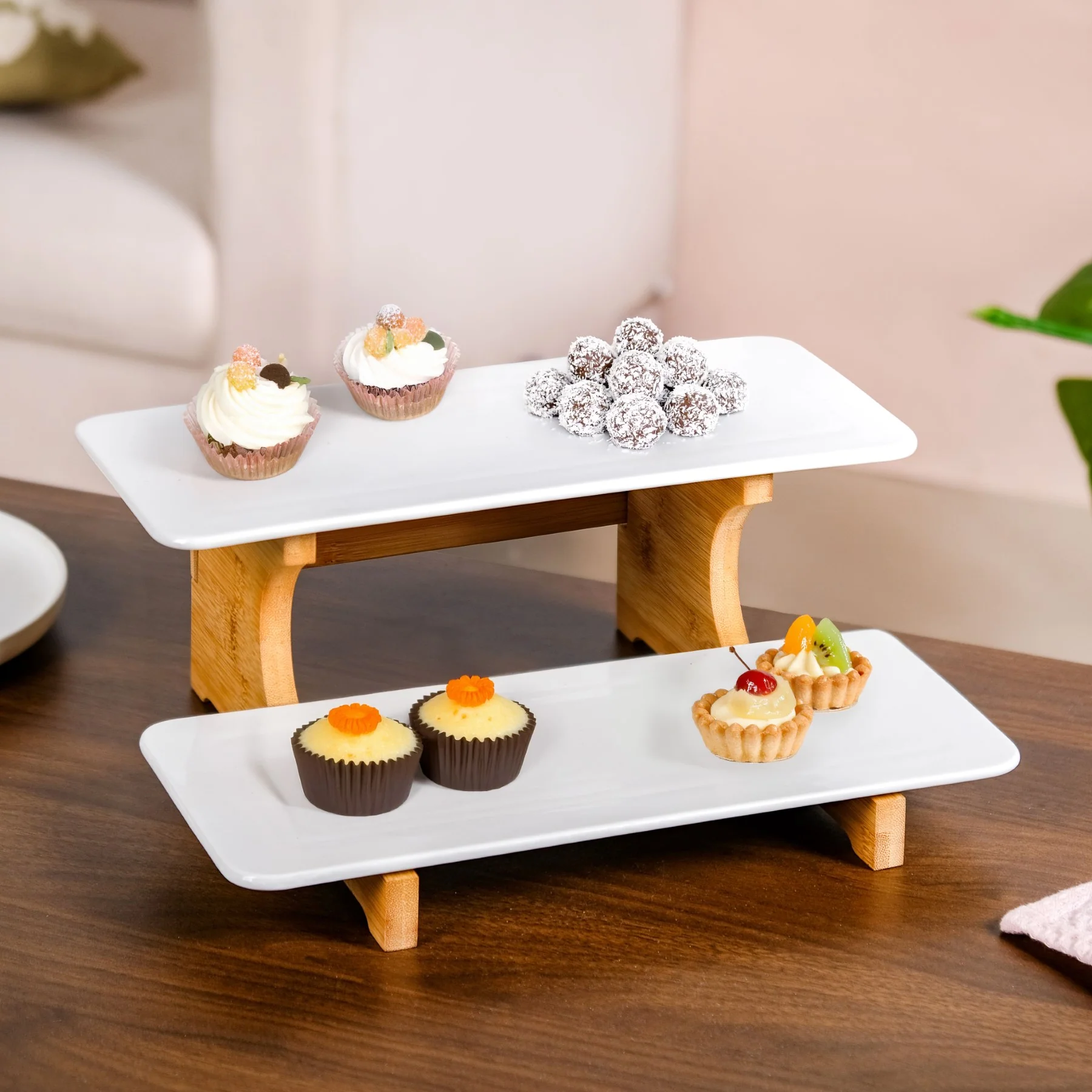 2 Tier Ceramic Dessert Platter - Image 9