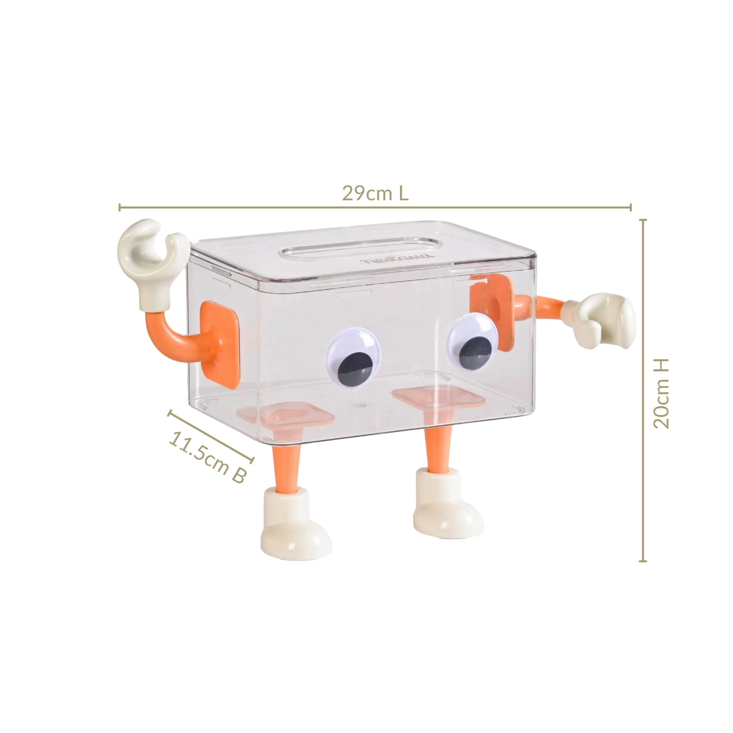 3D Cartoon Robot Tissue Box Orange - Image 7