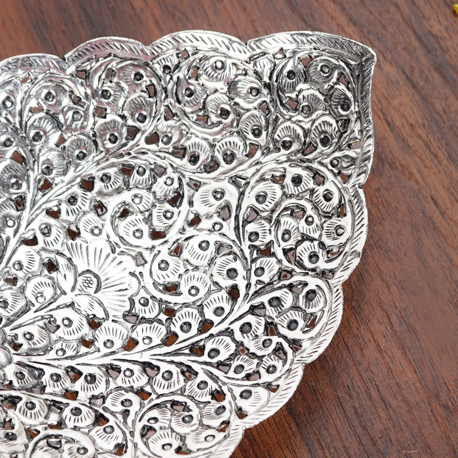 Aaradhya Silver Leaf Platter - Image 7