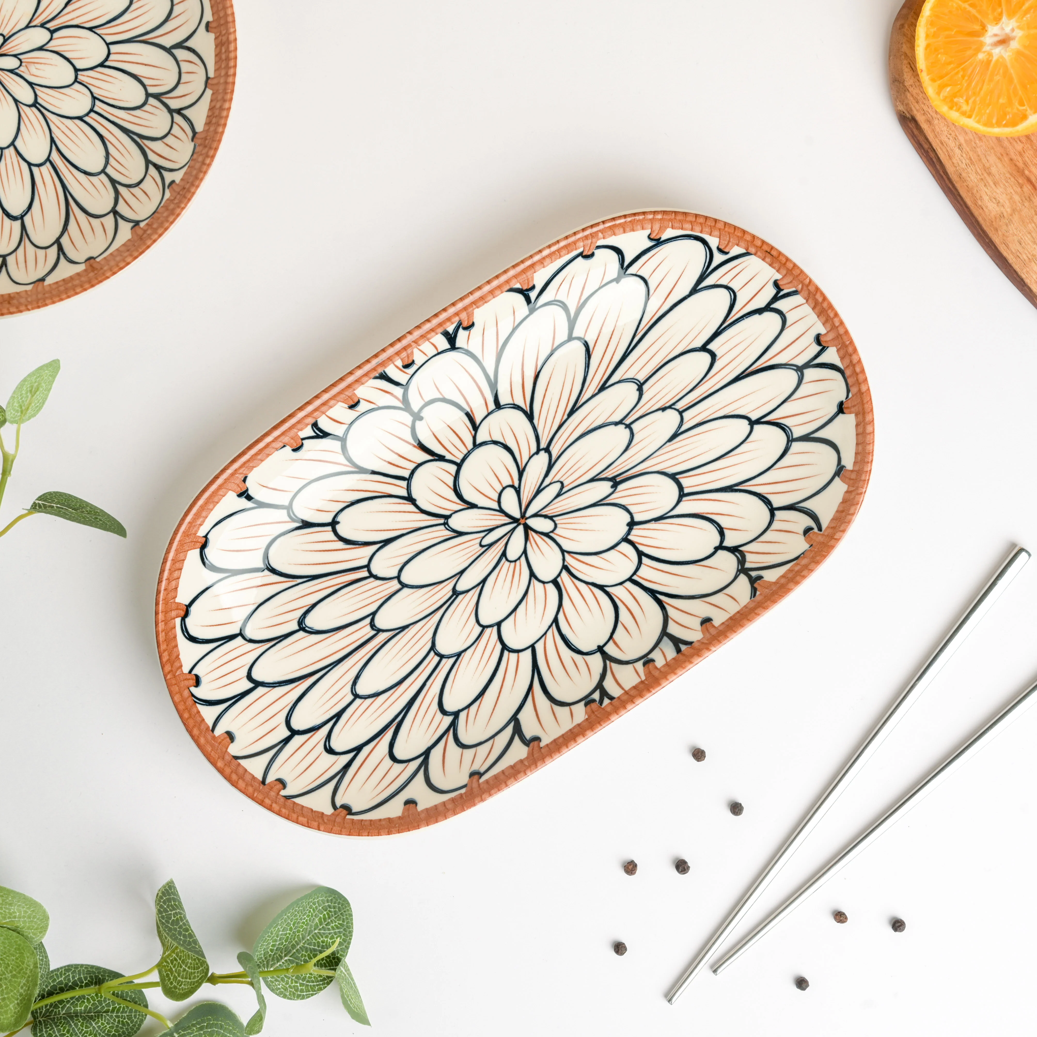 Abloom Ceramic Long Plate 11.5 Inch - Image 4