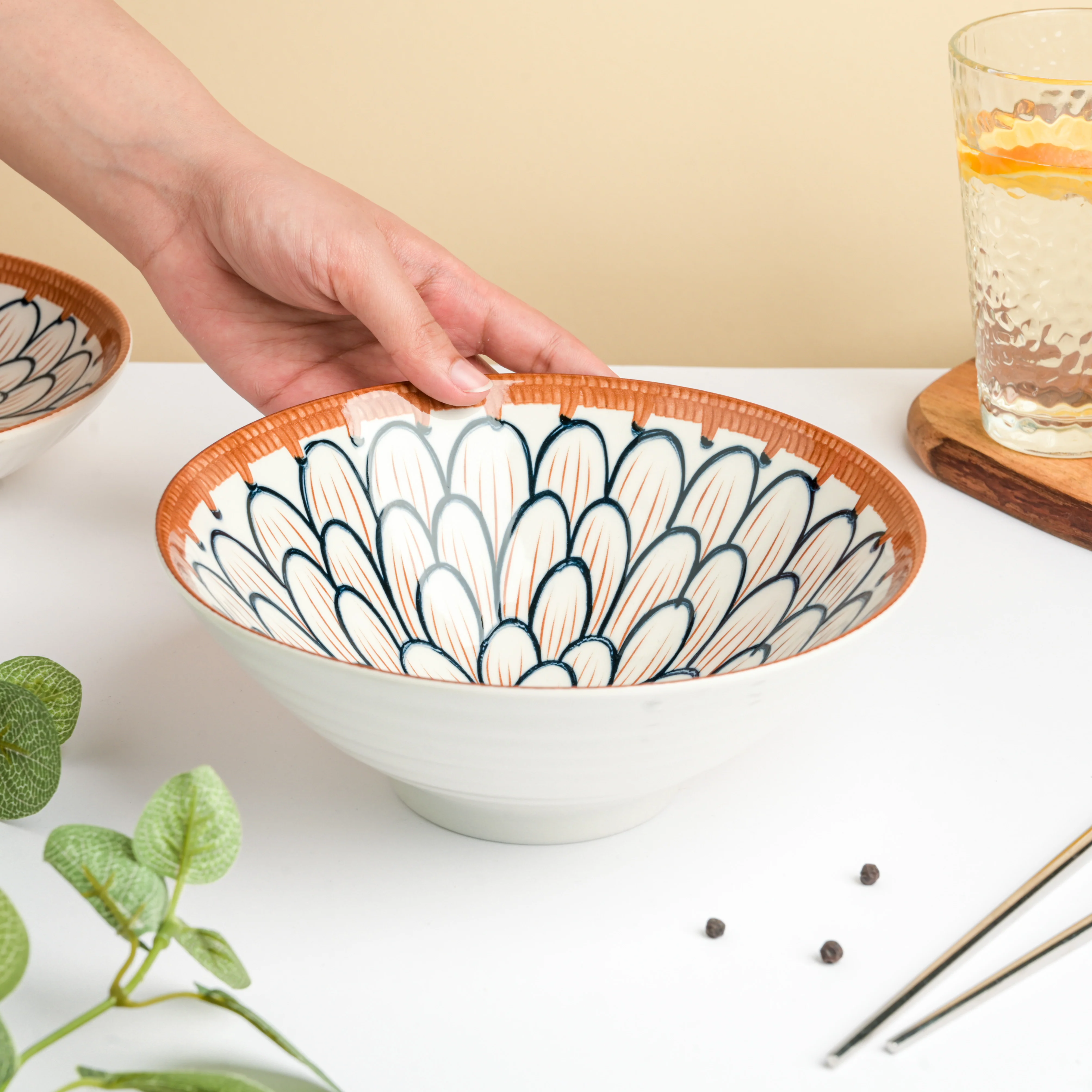 Abloom Ceramic Ramen Bowl 8 Inch 750 ml - Image 2