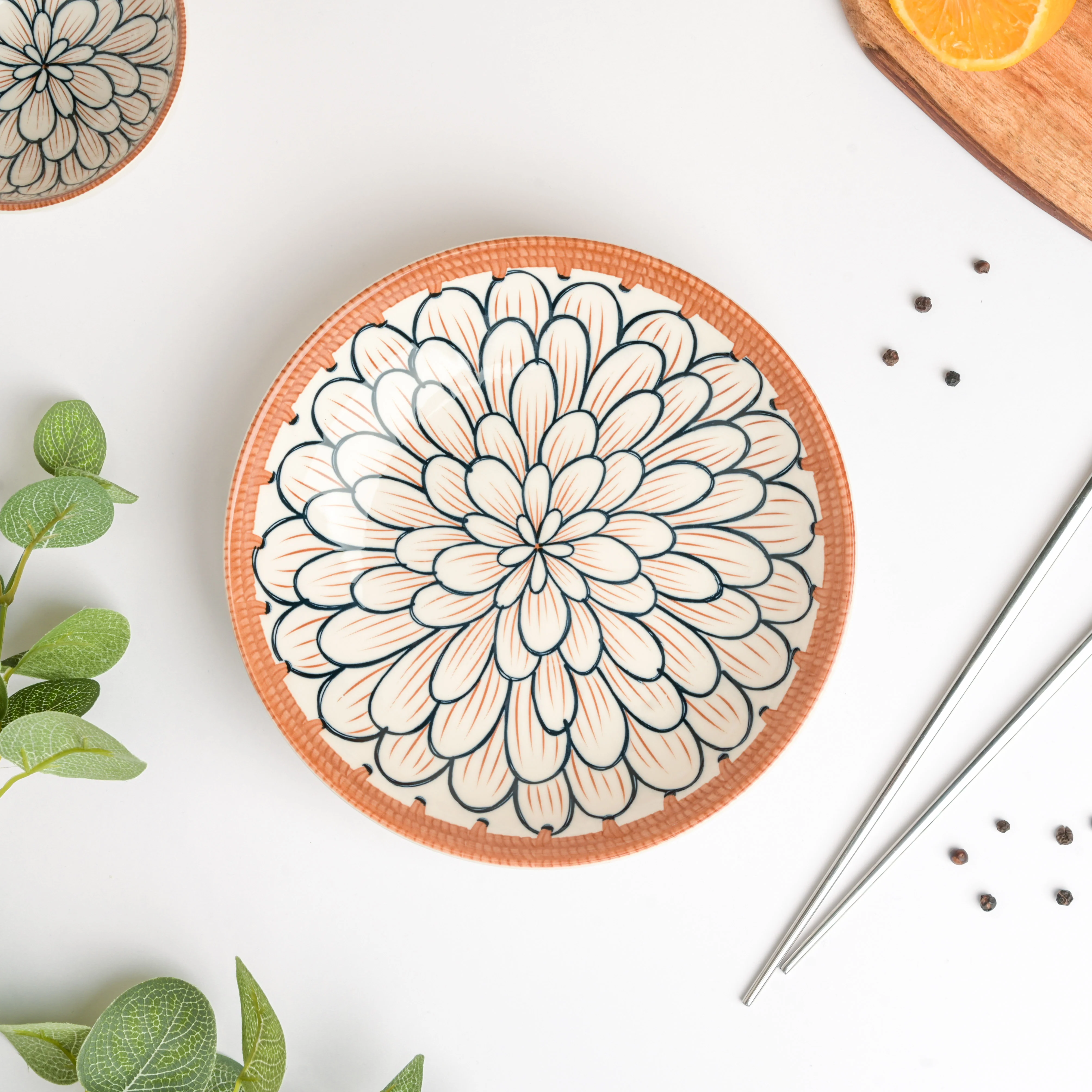 Abloom Ceramic Snack Dish 8 Inch - Image 5