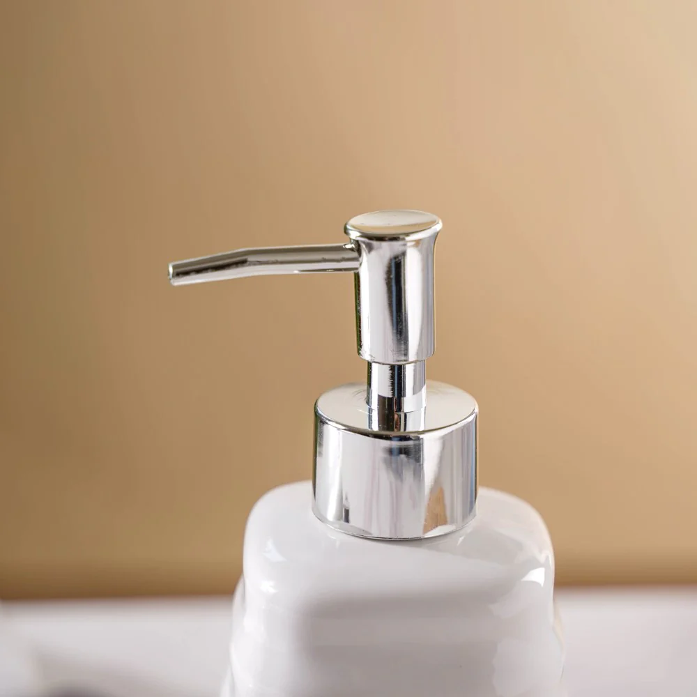 Abstract Ceramic Dispenser With Nozzle White 7 Inch - Image 6