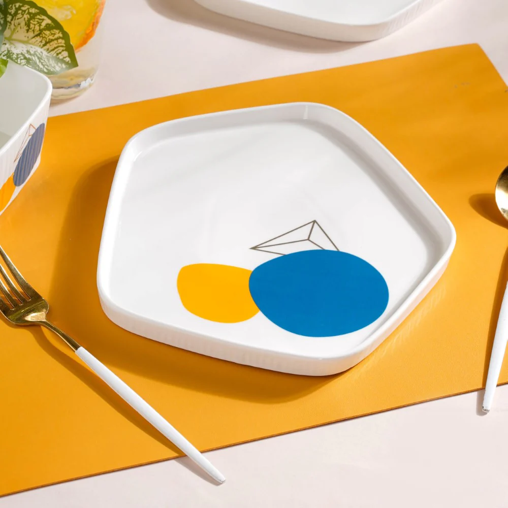 Abstract Patterned Pentagon 12 Piece Dinner Set For 4 - Image 3