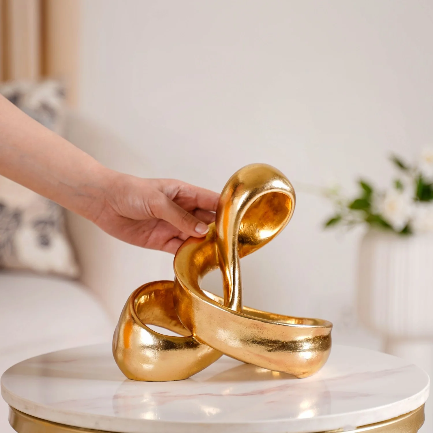 Abstract Twisted Decor Showpiece Gold - Image 3