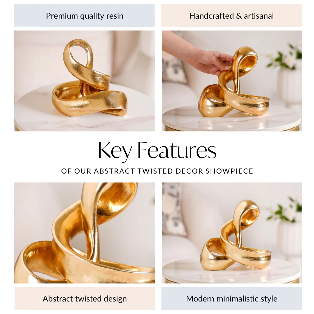 Abstract Twisted Decor Showpiece Gold - Image 4