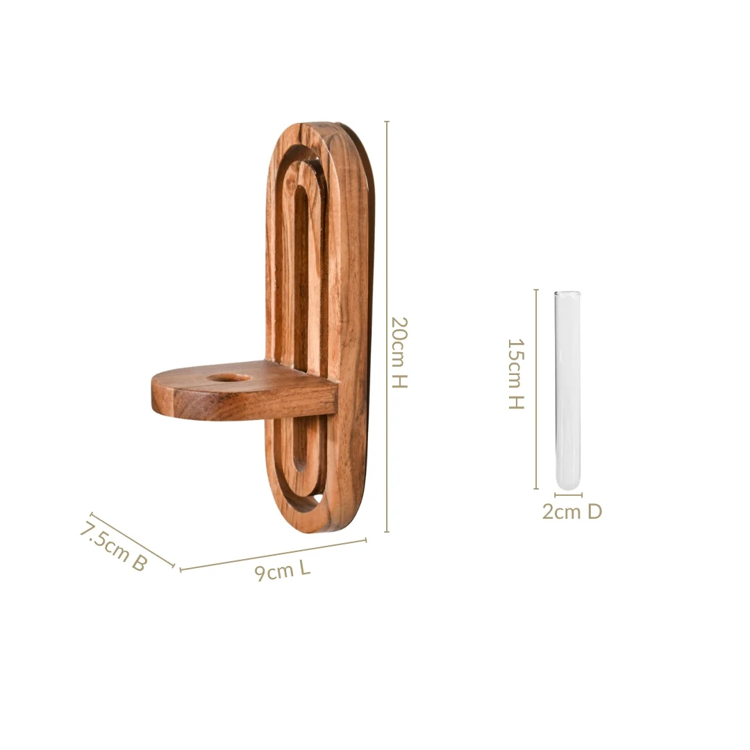 Acacia Wall Hanging Test Tube Planter Duo - Image 3