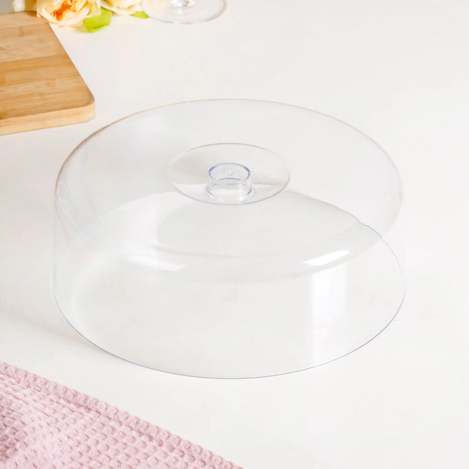 Acacia Wood Dessert Stand With Cloche 10 Inch - Image 7