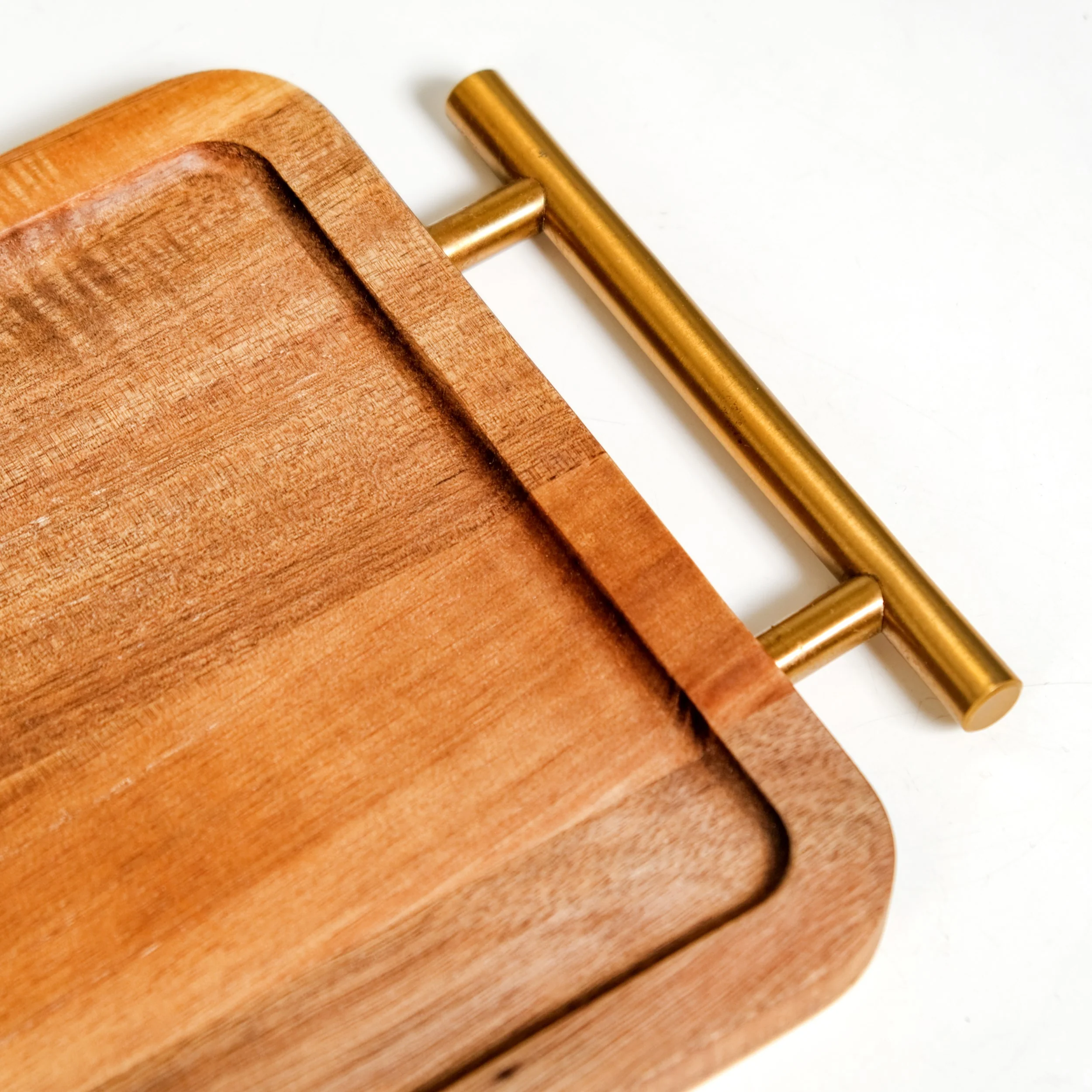 Acacia Wood Flat Serving Tray With Handles - Image 7