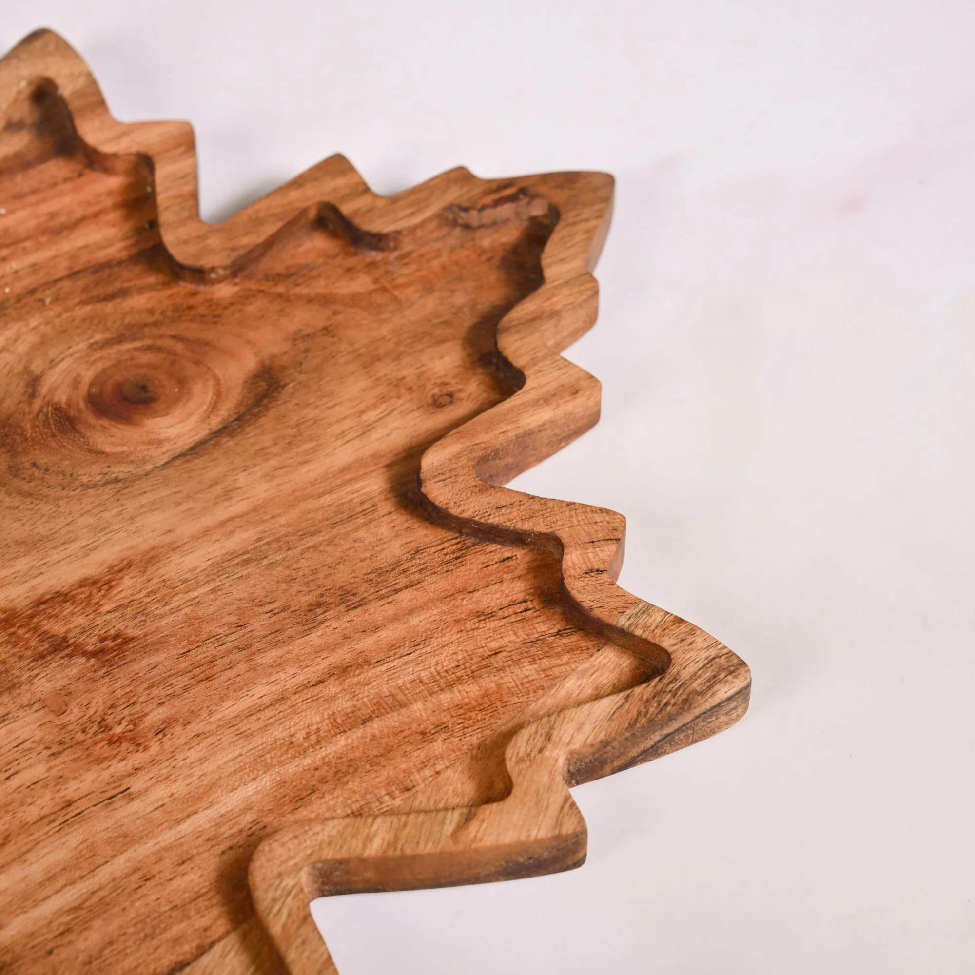 Acacia Wood Maple Leaf Serving Platter - Image 7