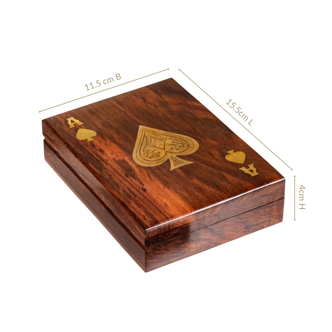 Ace Wooden Card Box With 2 Card Decks - Image 4