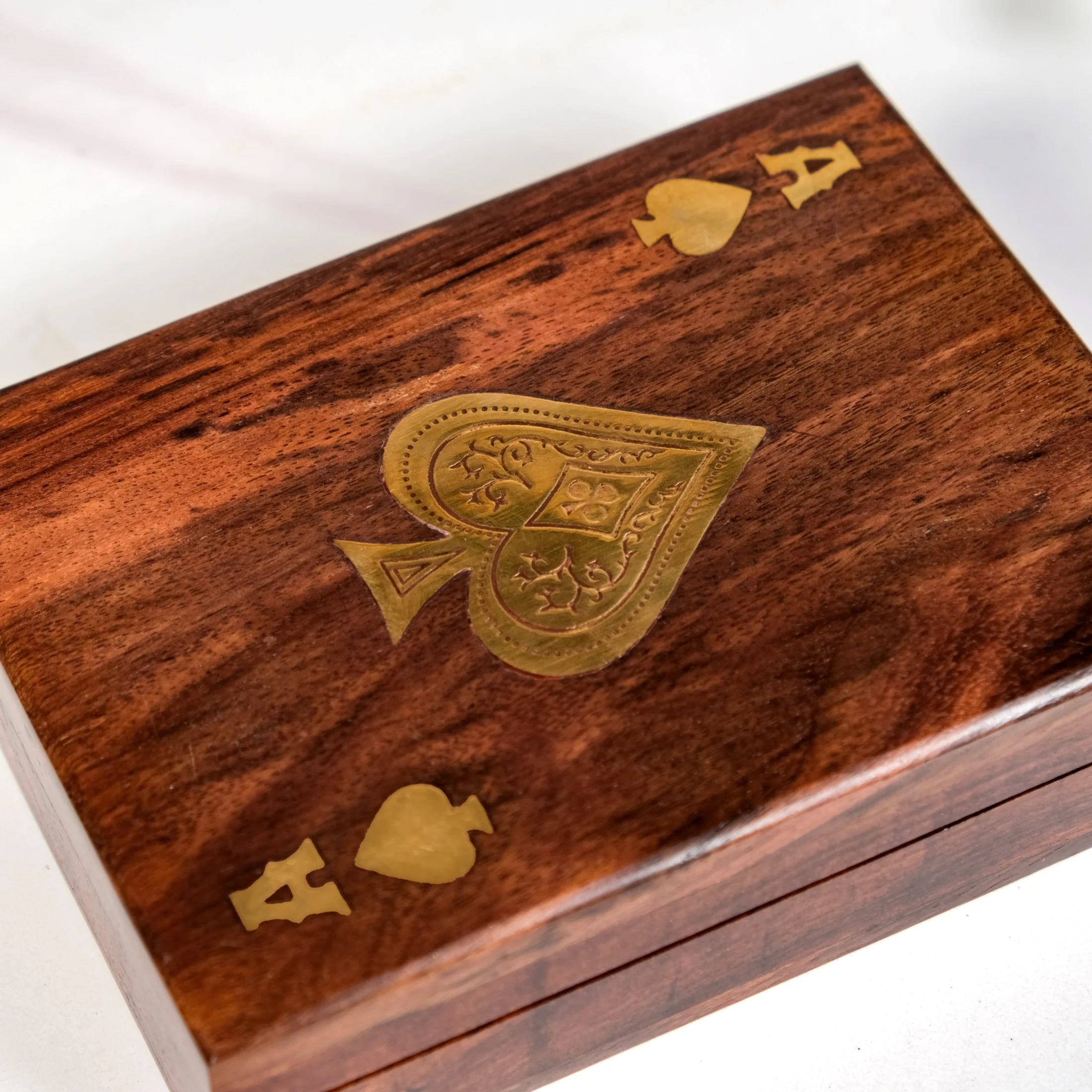 Ace Wooden Card Box With 2 Card Decks - Image 6