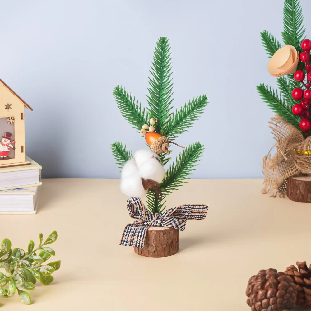 Acorn Cotton Christmas Table Decor 10 Inch - Image 3