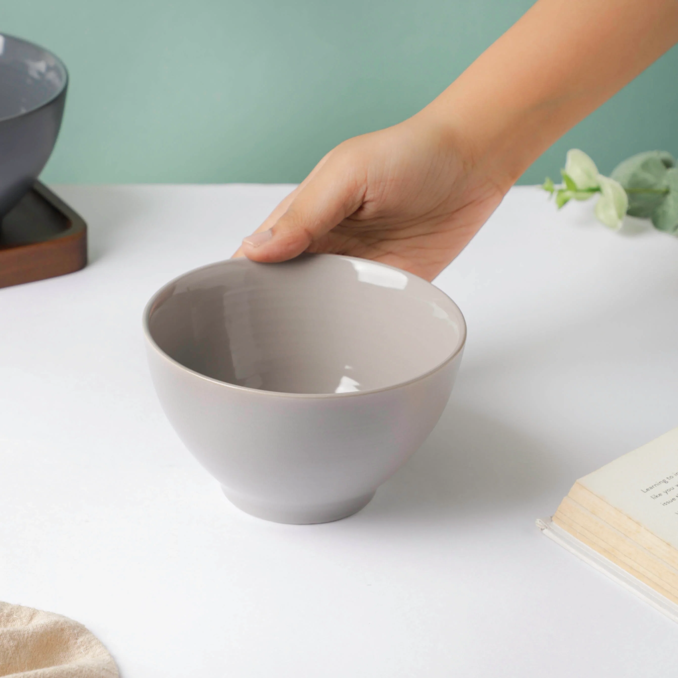 Adora Glossy Soup Bowl Grey 500ml - Image 3