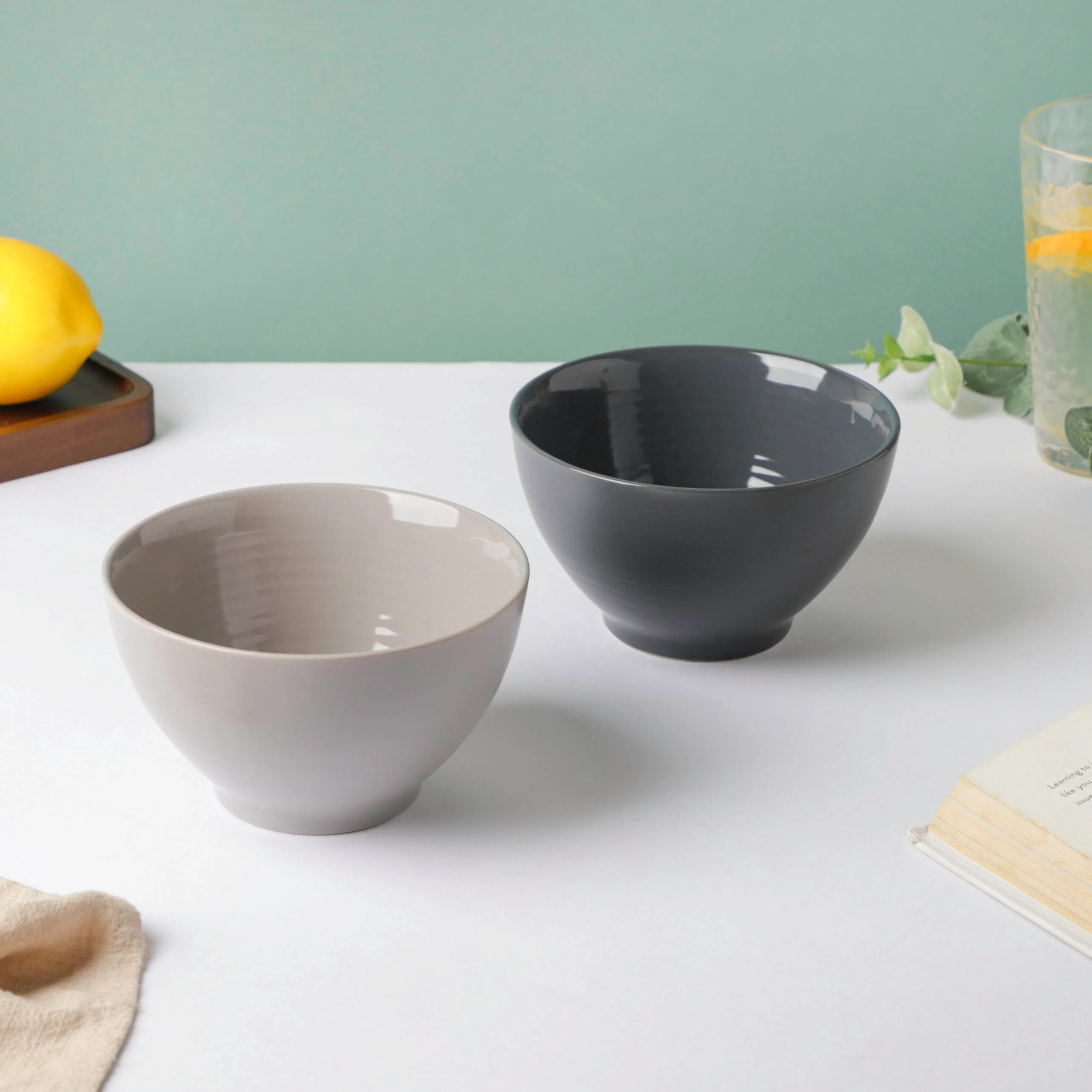 Adora Glossy Soup Bowl Grey 500ml - Image 5