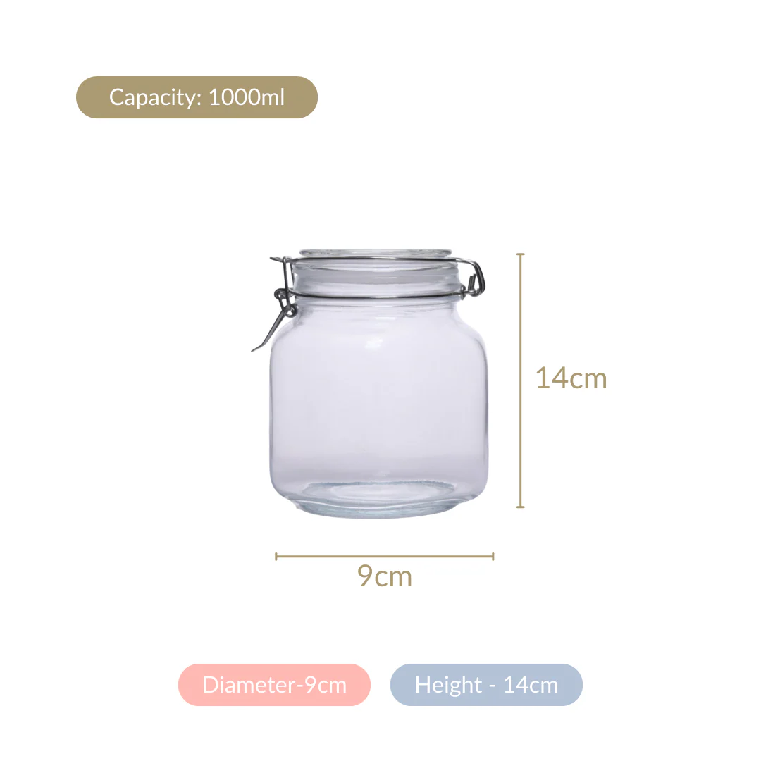 Airtight Glass Jars With Clip Lids Set Of 4 1000ml - Image 13