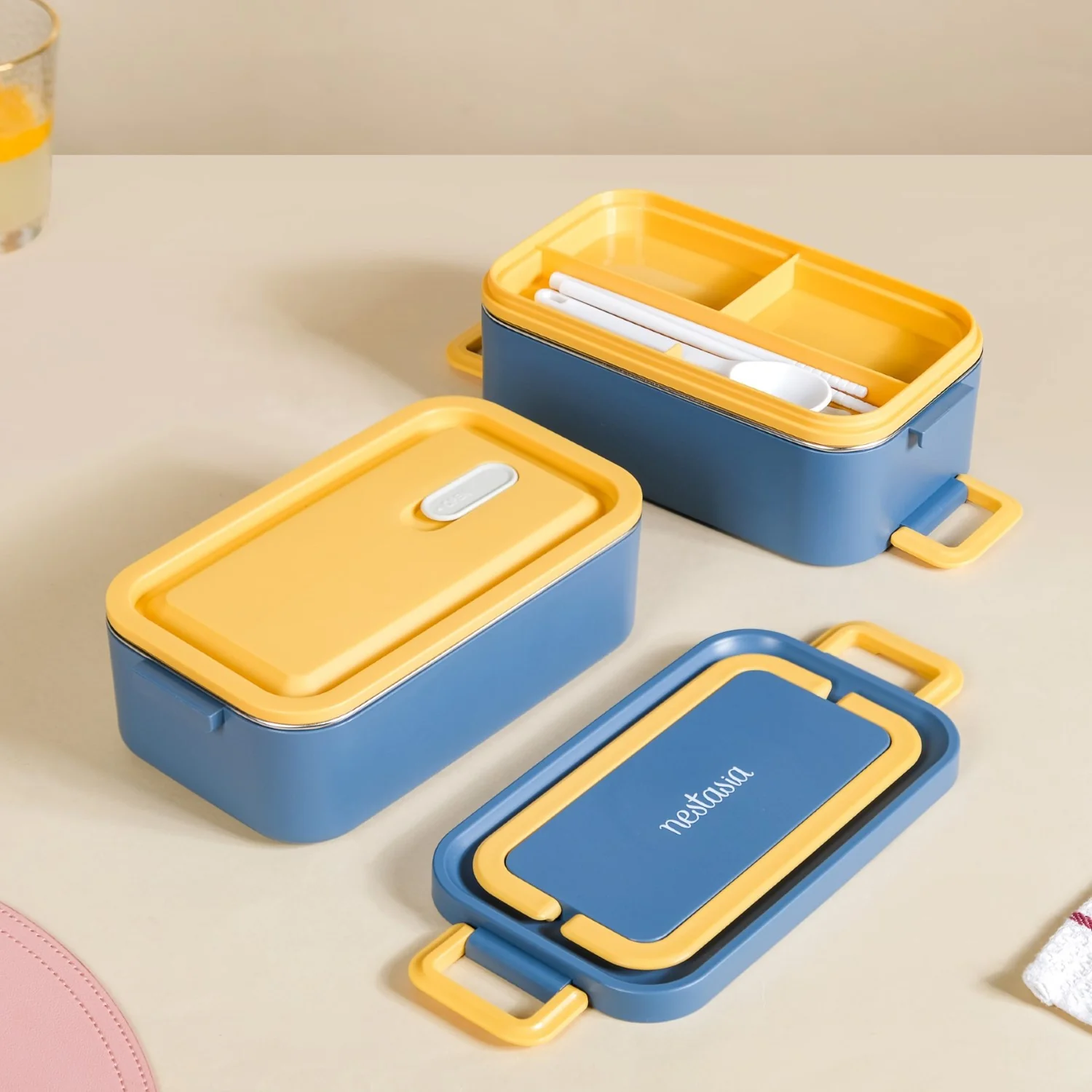 Airtight Multi Compartment Bento Lunch Box Teal 2000ml - Image 15