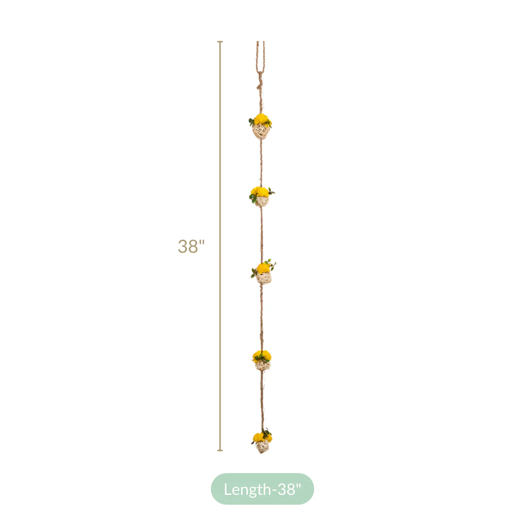 All Natural Decorative Flower Wall Hanging Set Of 6 - Image 9
