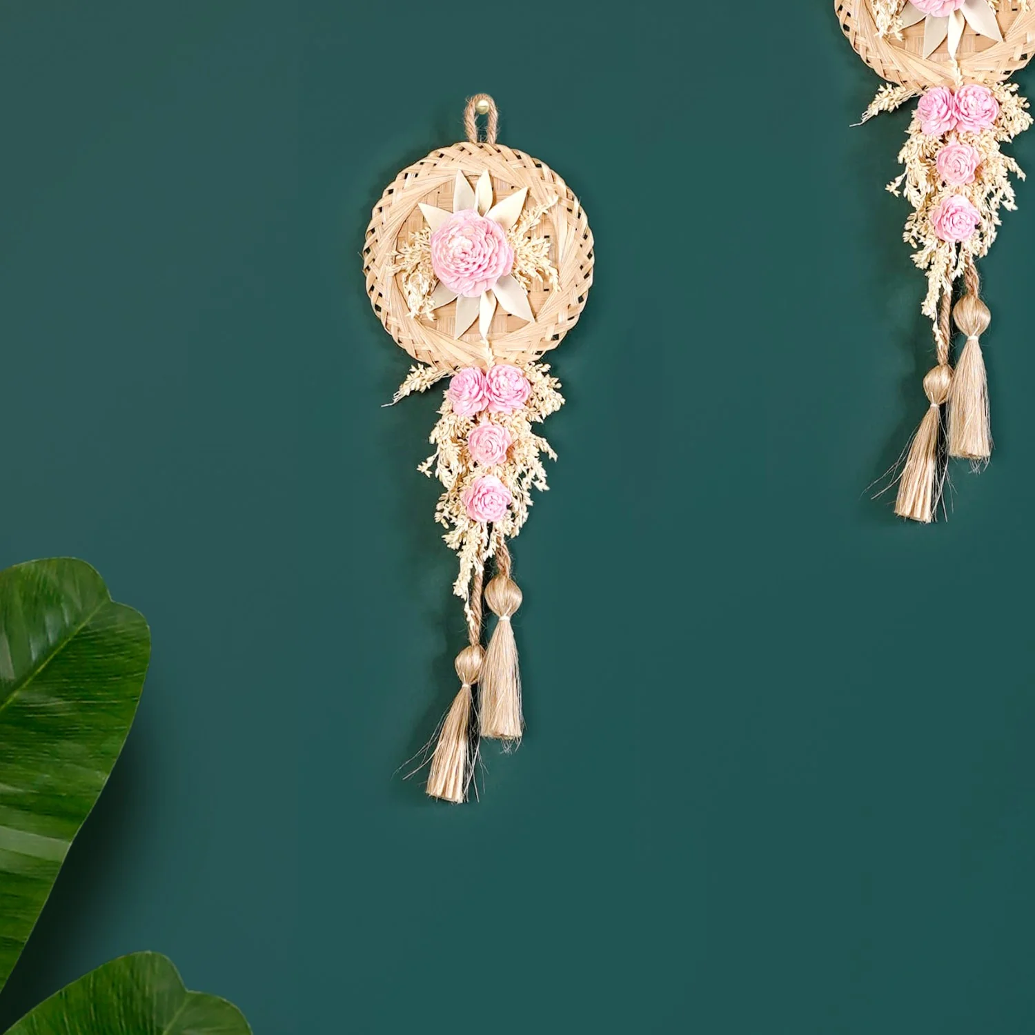 All Natural Pink Sola Rose Wall Decor Set Of 4 - Image 6