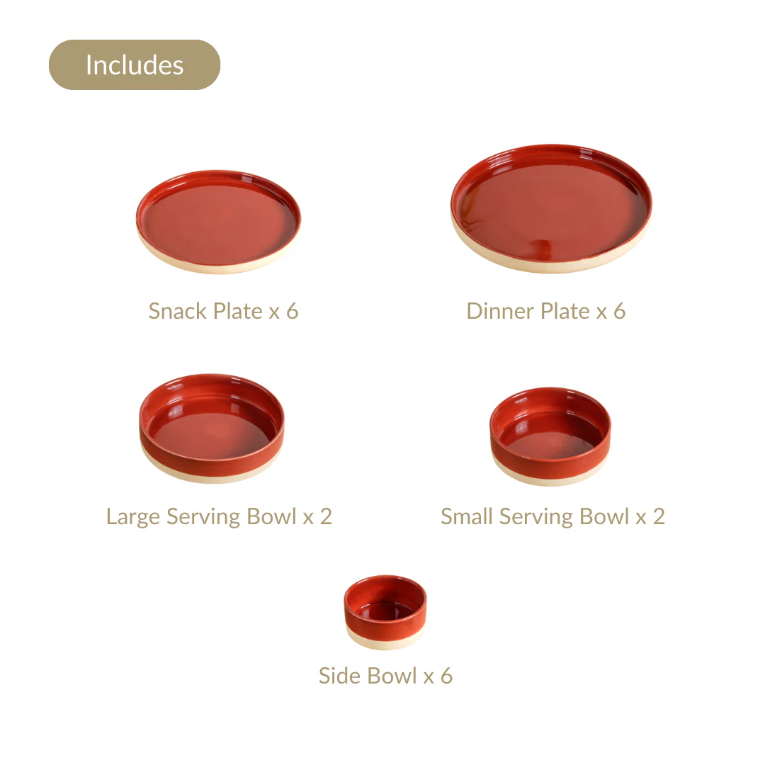 Amber Clay 22 Piece Dinnerset For 6 - Image 11