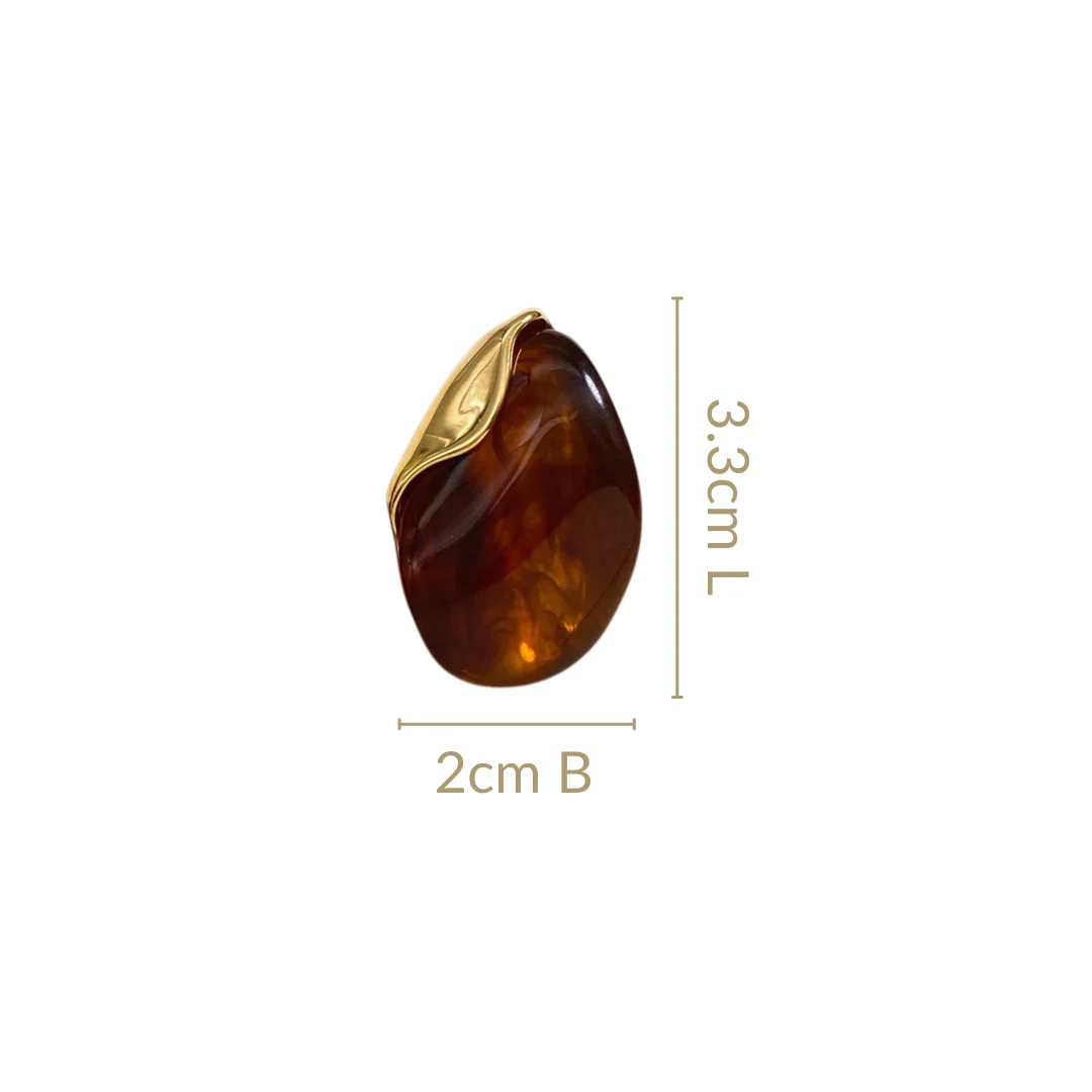 Amber Gemstone Drop Earrings - Image 3