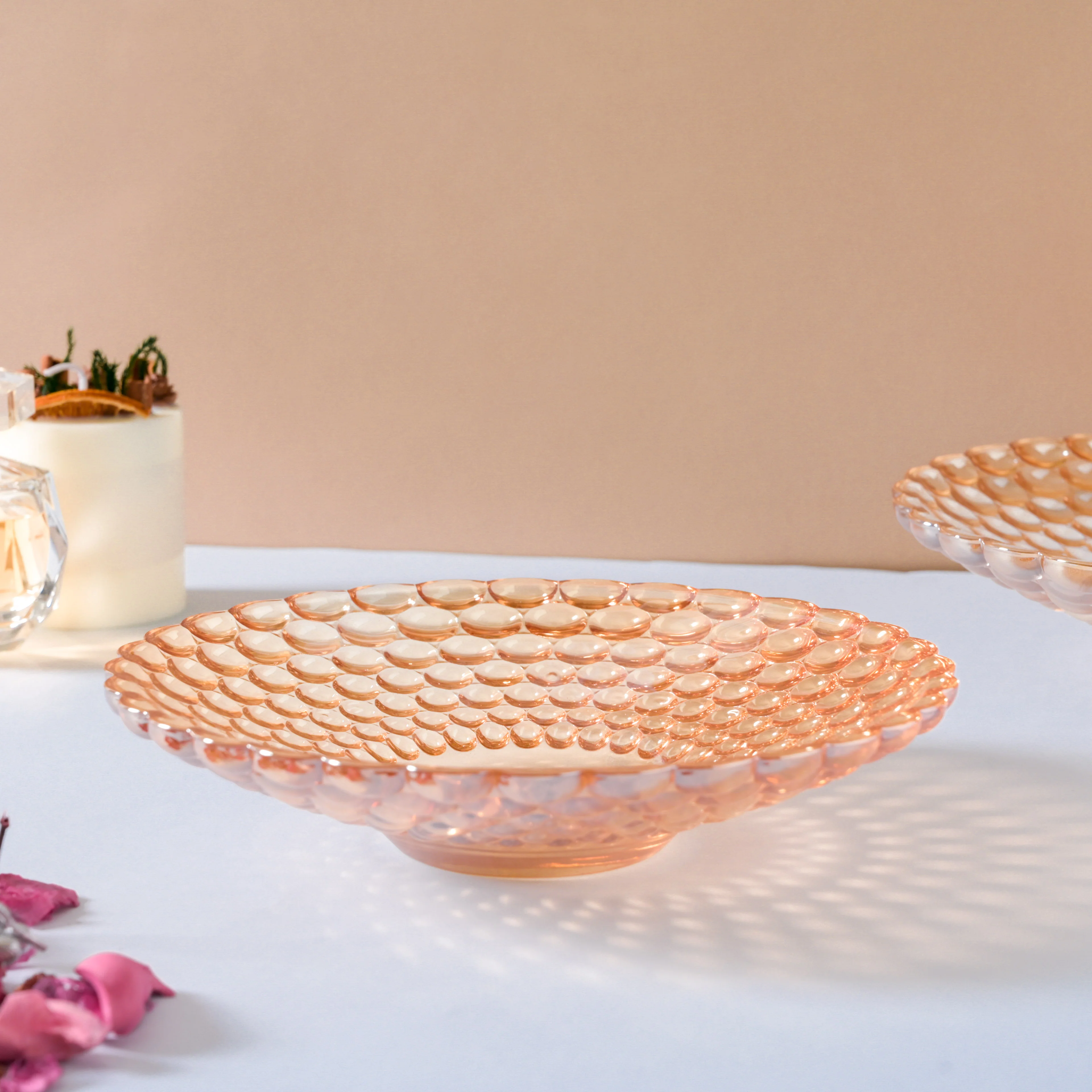 Amber Glass Decorative Fruit Bowl Small - Image 4