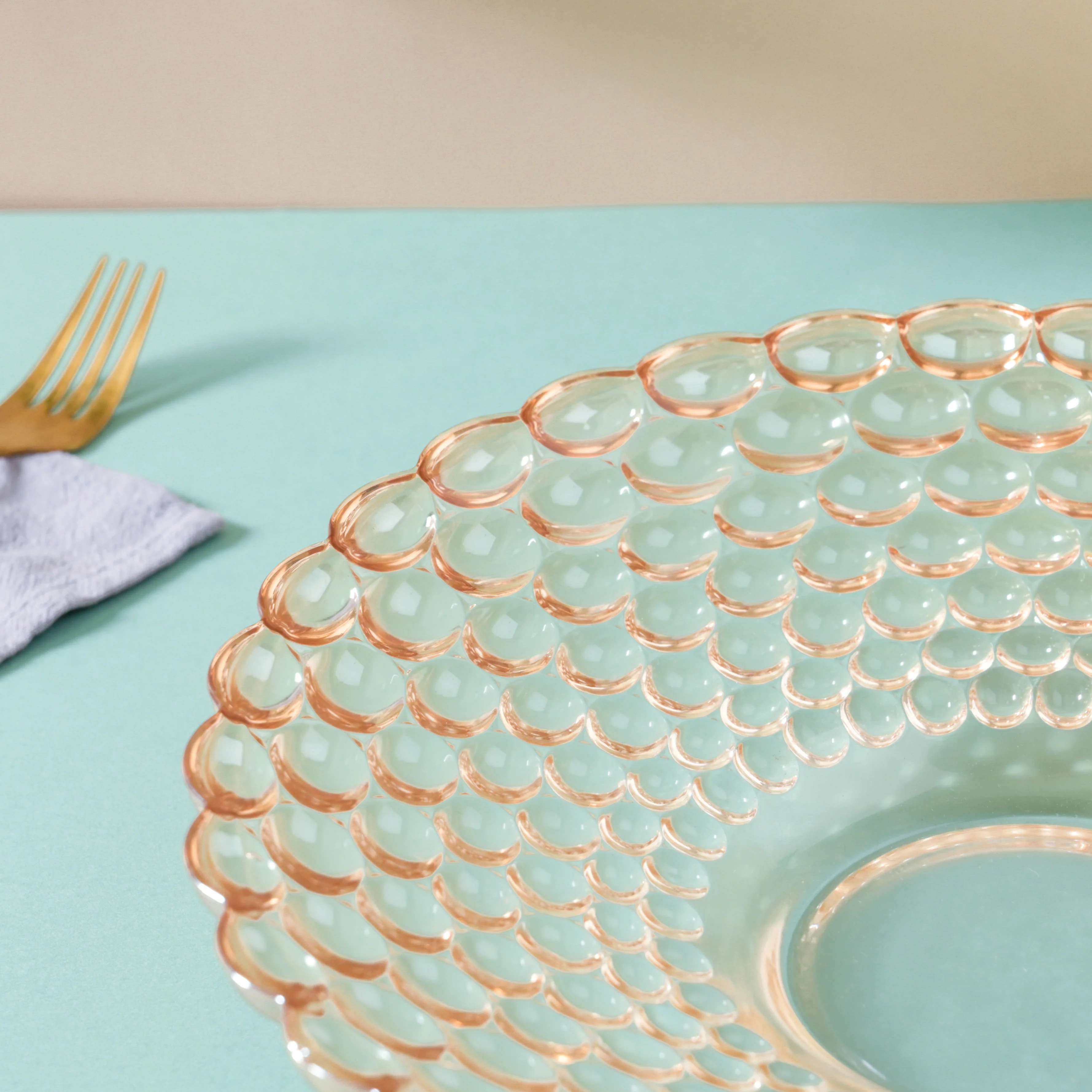 Amber Glass Decorative Fruit Bowl - Image 6