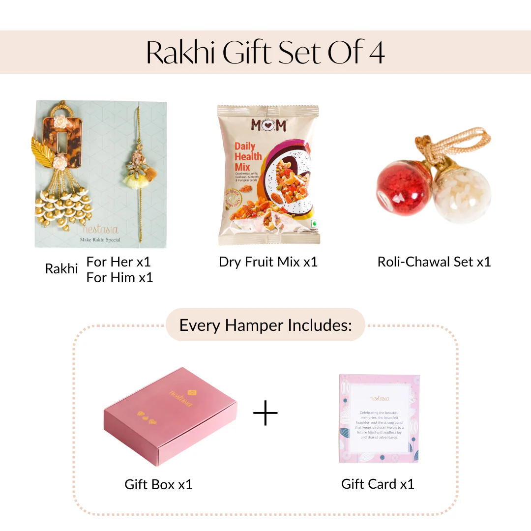 Amber Rakhi Lumba Gift Hamper Set Of 4 In Gift Box - Image 6