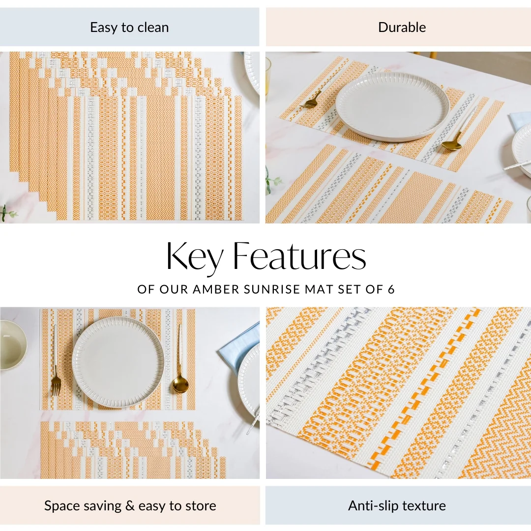 Amber Sunrise Table Mat Set Of 6 - Image 5