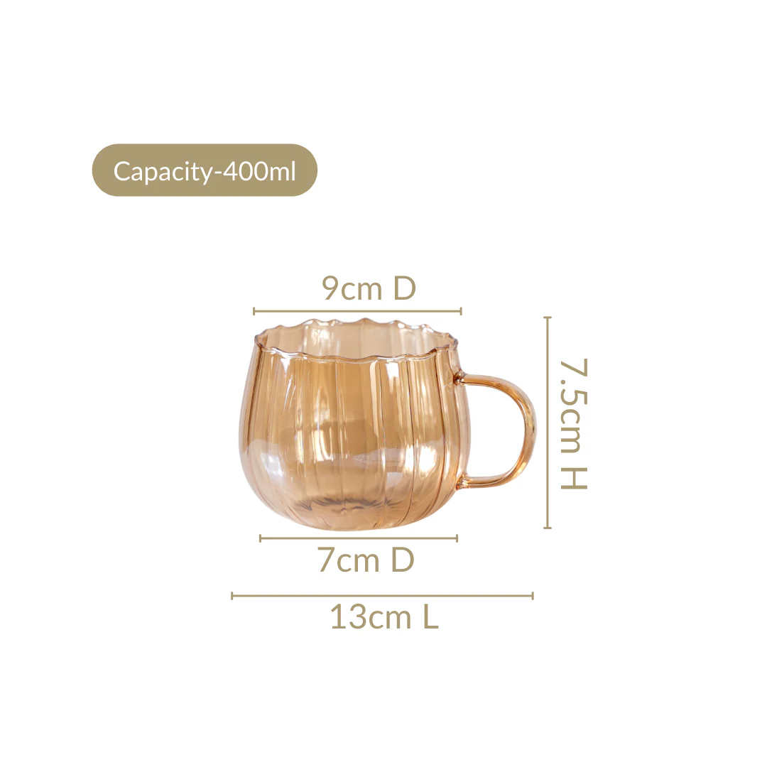 Amber Pumpkin Tea Cup Set Of 2 400ml - Image 4