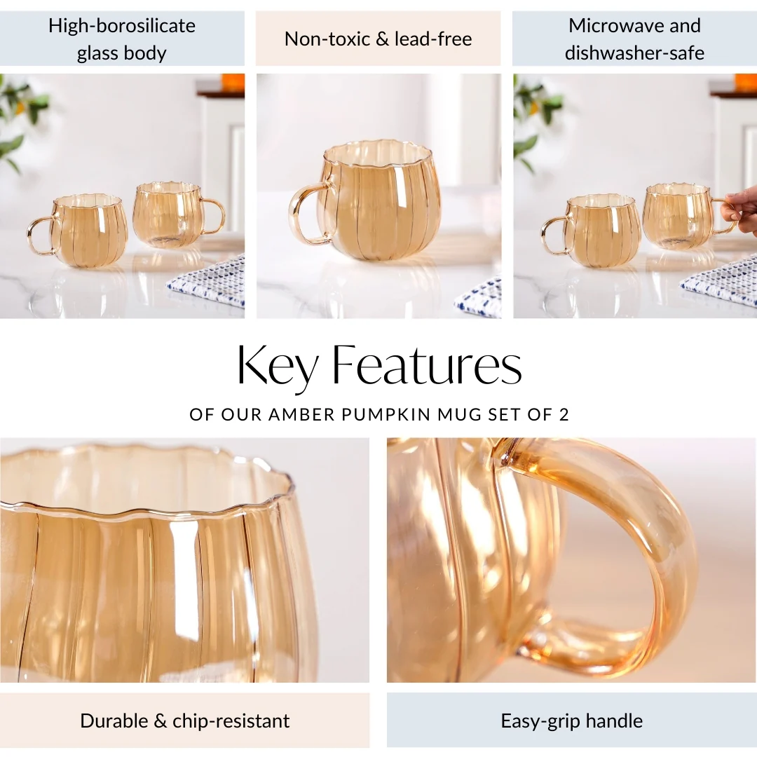 Amber Pumpkin Tea Cup Set Of 2 400ml - Image 5