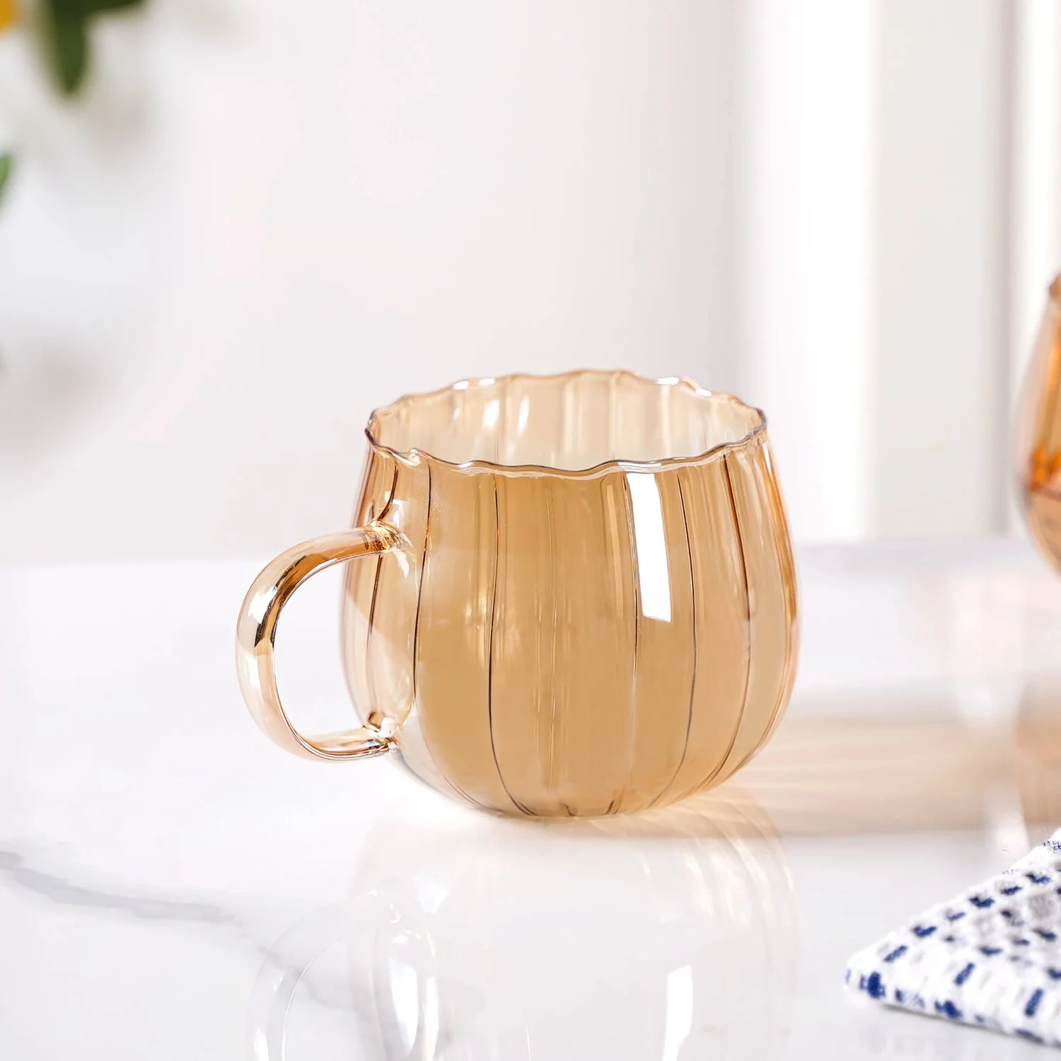 Amber Pumpkin Tea Cup Set Of 2 400ml - Image 6