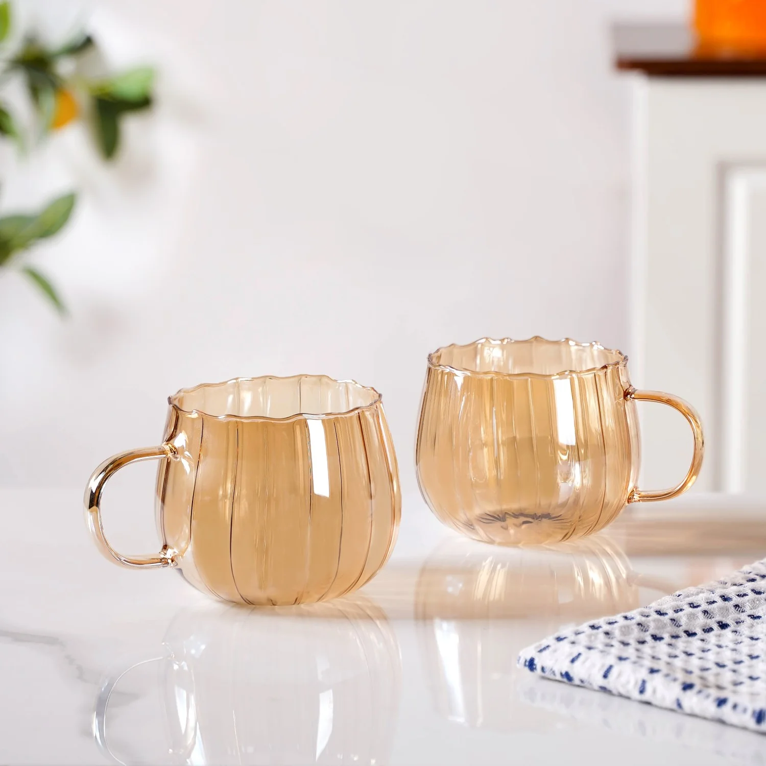 Amber Pumpkin Tea Cup Set Of 2 400ml - Image 8