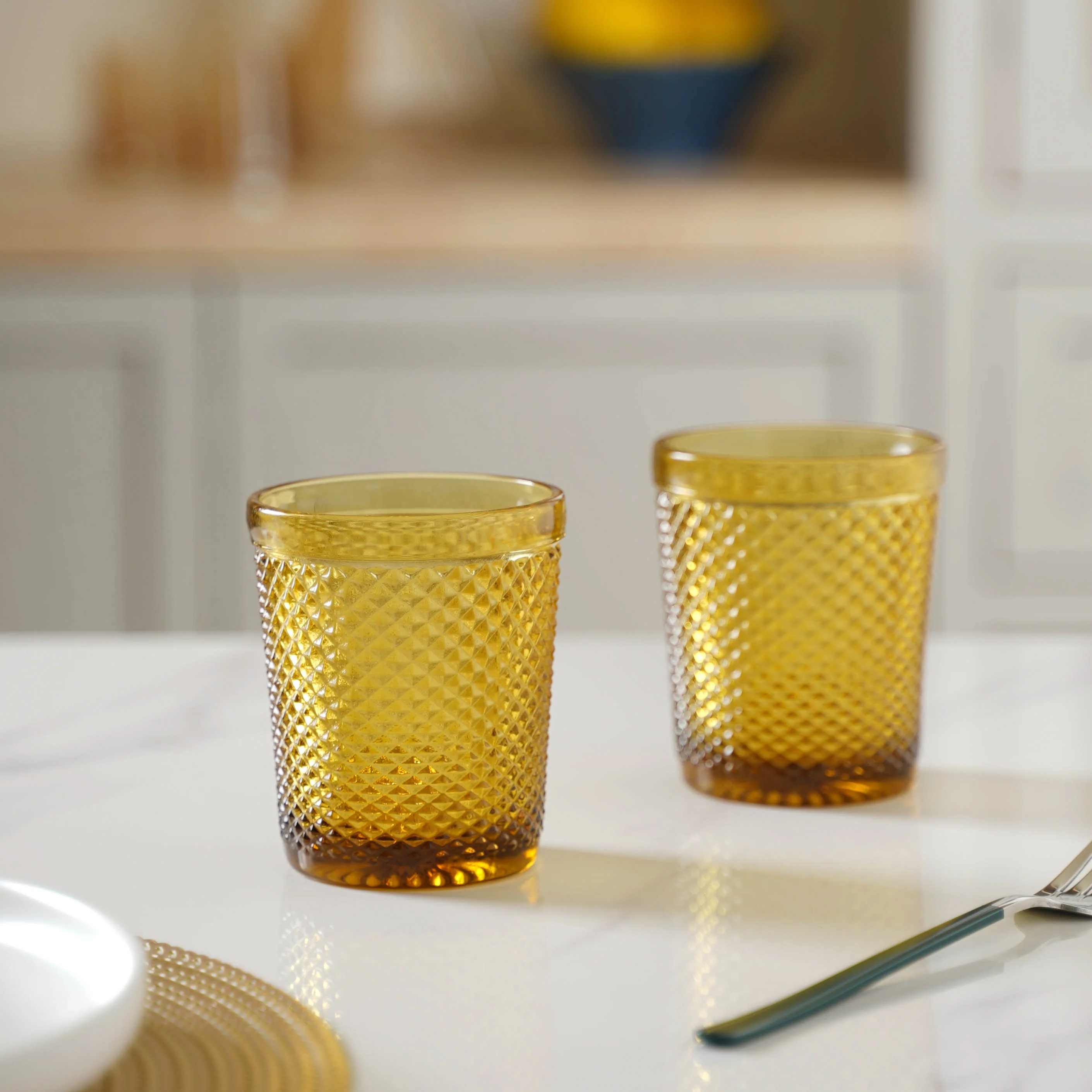 Amber Water Glass Set of 2