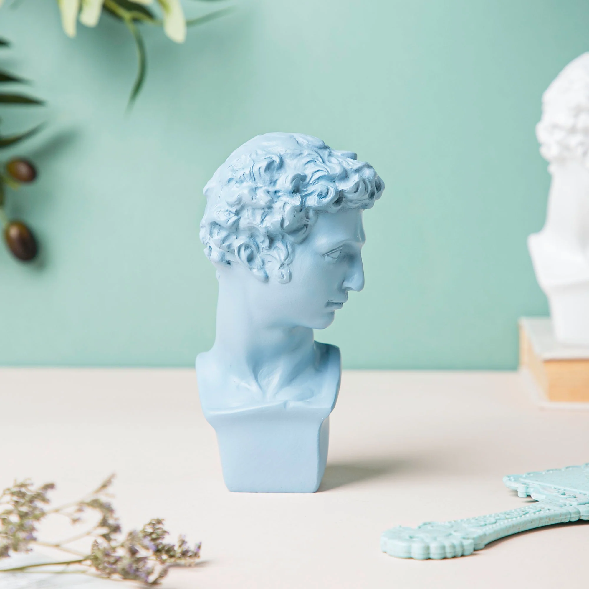 Ancient Greek Sculpture Blue - Image 3