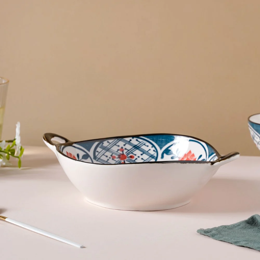 Anhui Ceramic Serving Bowl With Handles 9 Inch 500 ml - Image 4