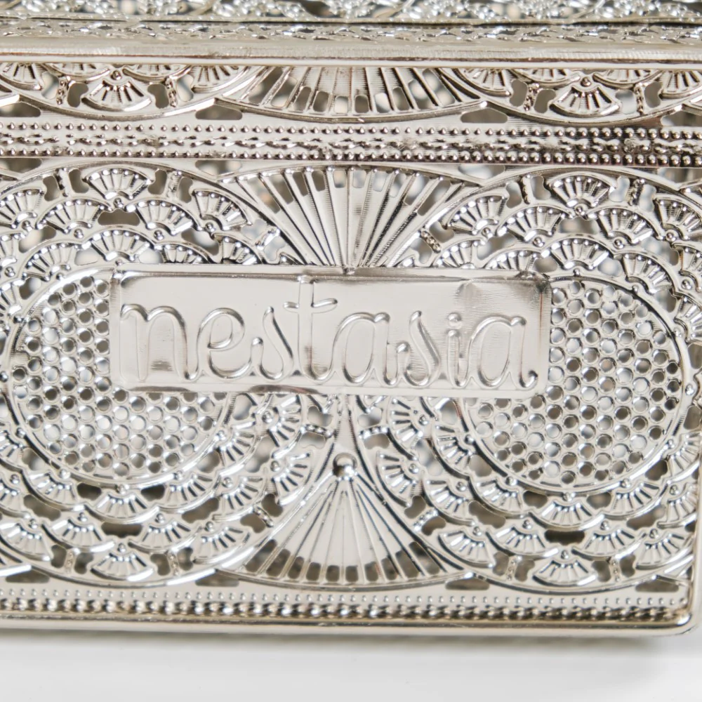 Antique Metal Gift Box Silver Set Of 2 - Image 15