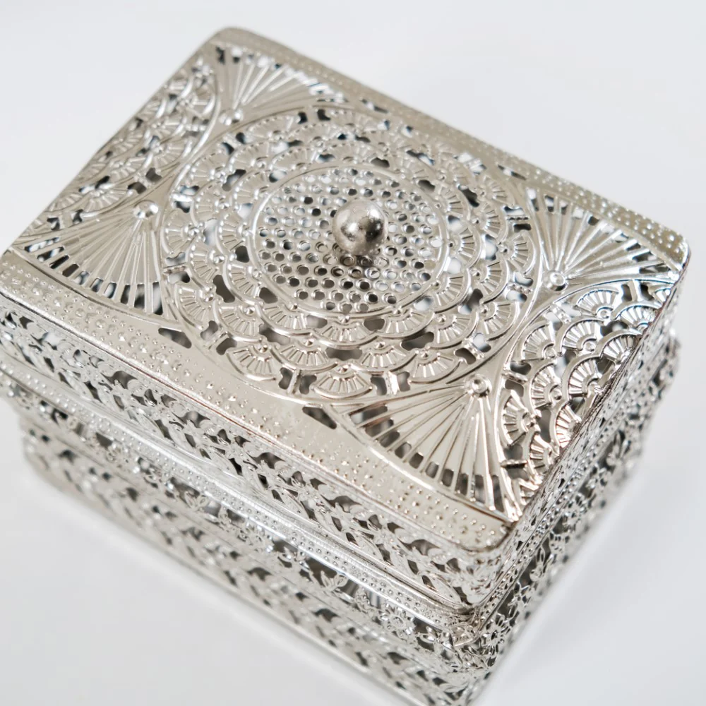 Antique Metal Gift Box Silver Set Of 2 - Image 20