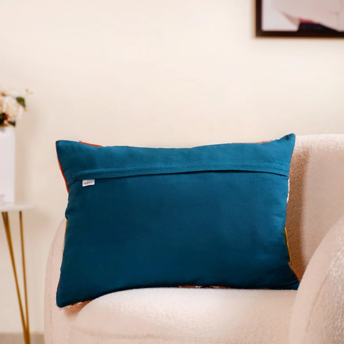 Applique Embroidery Velvet Cushion Cover 20x14 Inch - Image 8