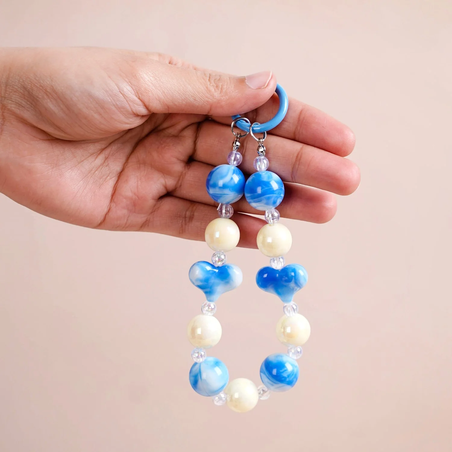 Aqua Amour Beaded Keychain - Image 2