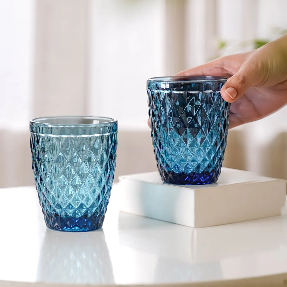 Aqua Blue Glassware Set of 4 - Image 4