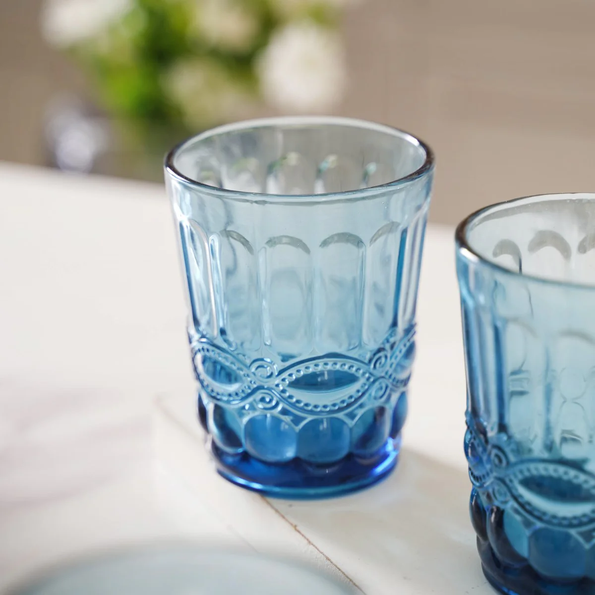 Aqua Blue Juice Glass Set of 4 - Image 3
