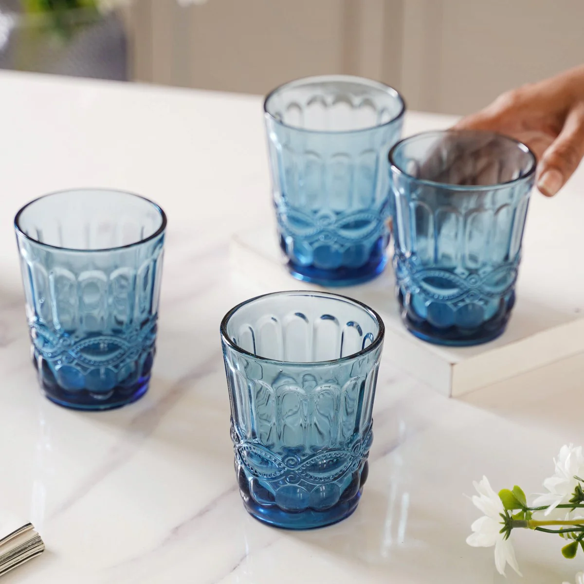 Aqua Blue Juice Glass Set of 4 - Image 4