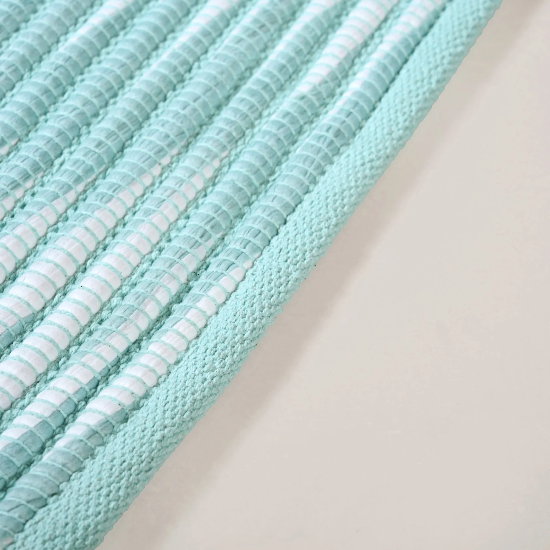 Aqua Chevron Rope Cotton Floor Mat 85x62cm - Image 5