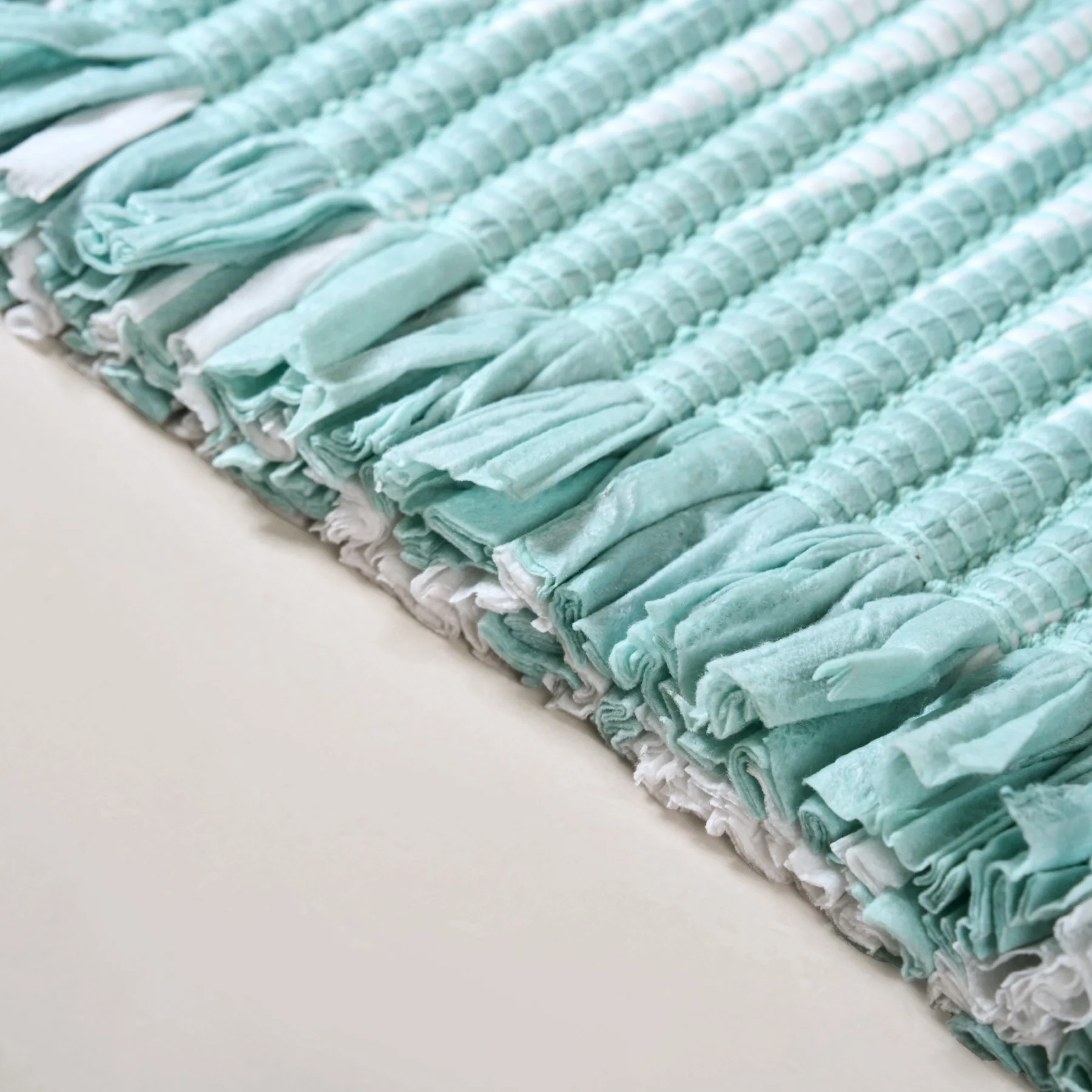 Aqua Chevron Rope Cotton Floor Mat 85x62cm - Image 7