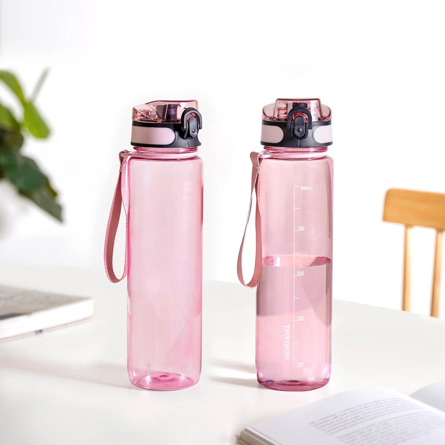 Aqualite Spillproof Water Bottle Set Of 2 Coral Sunset 1000ml