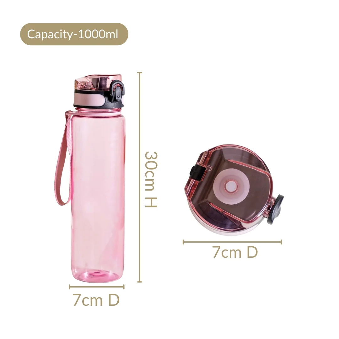 Aqualite Spillproof Water Bottle Set Of 2 Coral Sunset 1000ml - Image 5