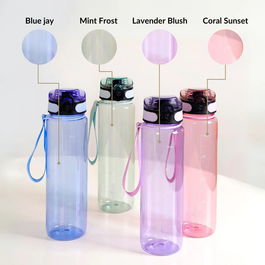 Aqualite Tall Sipper Water Bottle Set Of 2 Blue Jay 1000ml - Image 11