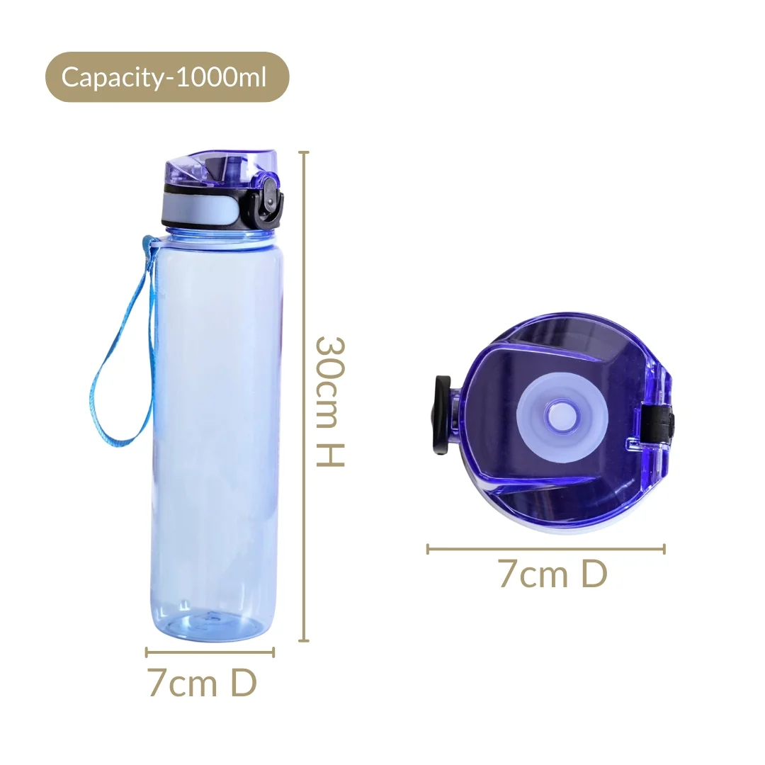Aqualite Tall Sipper Water Bottle Set Of 2 Blue Jay 1000ml - Image 5