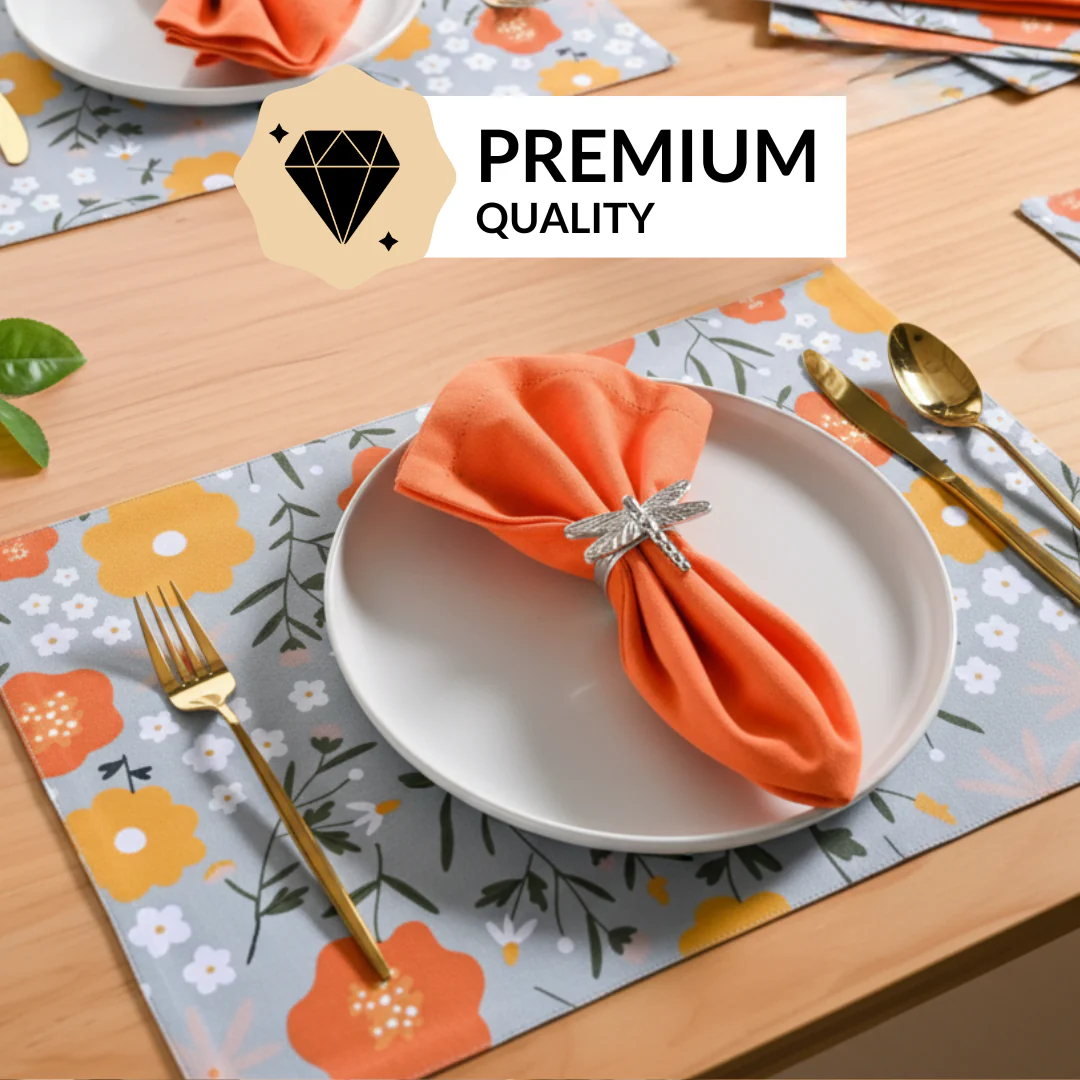 Arancia Table Linen Hamper With Set Of 6 Rings Napkins And Mats - Image 7